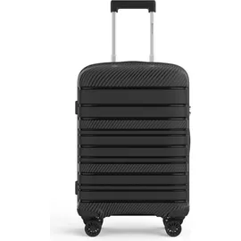 gentor Koffer Reisekoffer Hartschalenkoffer Trolley Rollkoffer Handgepäck 4 Rollen Carbonoptik