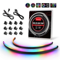 Speclux Neon Digital RGB LED-Strip Combo-Set PC-LED-Streifen 400mm RGB 5-V-3-Pin-Aura-SYNC, Gigabyte-RGB-Fusion, Mit 12 Starken Magnethalterungen
