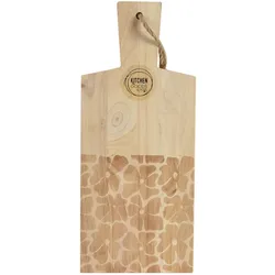 Decoris Schneidebrett 38x16cm Holz Mangoholz rechteckig mit Griff Küchenbrett Essbrett Holztablett Servierbrett Frühstücksbrett Käsebrett Brotzeitbrett