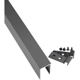 Kiehn-Holz Sichtschutzelement KIEHN-HOLZ, schwarz (anthrazit, aluminiumfarben), H:180cm, Aluminium, Kunststoff, Metall, WPC (Holz-Kunststoff-Komposit), Zaunelemente, LxH: 180x180 cm, Pfosten zum Aufschrauben