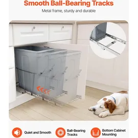 Vevor ausziehbarer Mülleimer 35 Qt grau