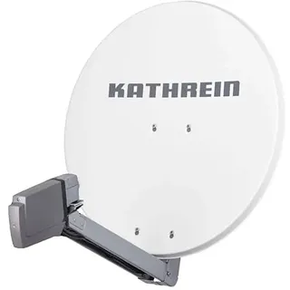 HD Sat Anlage von Kathrein für 4 Anschlüsse mit Kathrein CAS 80 (75cm) in weiß Quad LNB - Für HDTV 1080p, 3D, Ultra HD 4K