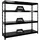 Proregal Schwerlastregal Metall 180x200x60cm schwarz 4 Stahlplatten-Ebenen Fachlast 500kg