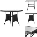 Gartentisch Schwarz 80 x 80 x 74 cm Poly Rattan - Gartentisch - Esstisch - Terrassenmöbel - Outdoor Tisch - Polyrattan
