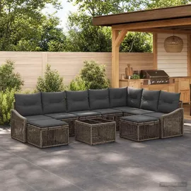 vidaXL Gartensofa-Set 10-tlg. grau