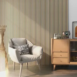 [neu.holz] Akustik Wandpaneel Vang Beige 4 St. 120 x 60 cm
