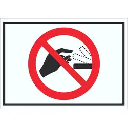Bitte nicht von Hand öffnen Schild Symbol A5 (148x210mm)