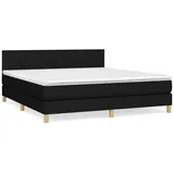 vidaXL Boxspringbett mit Matratze Schwarz 160x200 cm Stoff