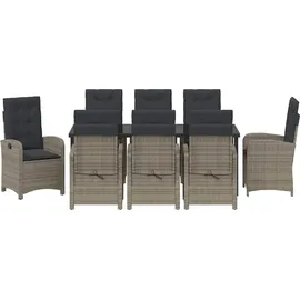 vidaXL Gartenmöbel-Set 9-tlg. Grau