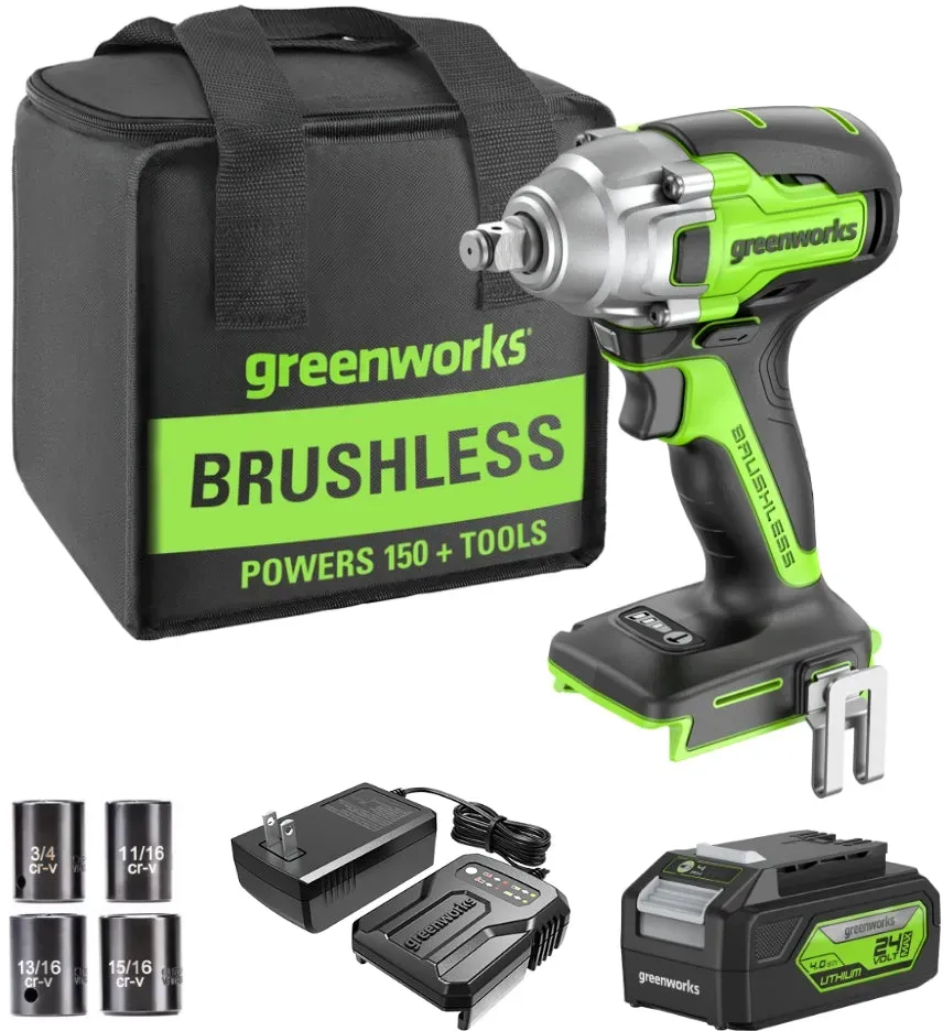 Greenworks POWERALL 24V Schlagschrauber 400Nm - 4Ah Akku