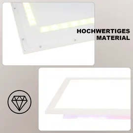 GBLY Woiledlt Deckenlampe Dimmbar Lang RGB Farbwechsel Bürolampe mit Fernbedienung Büro 24W 100x25cm Schwarz Flach Weiß Deckenpanel Küchenlampe für Werkstatt Flur Küche Wohnzimmer