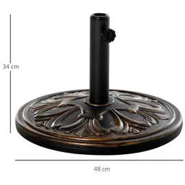 Outsunny Schirmständer Kunststoff Ø 48 x 34 cm Bronze