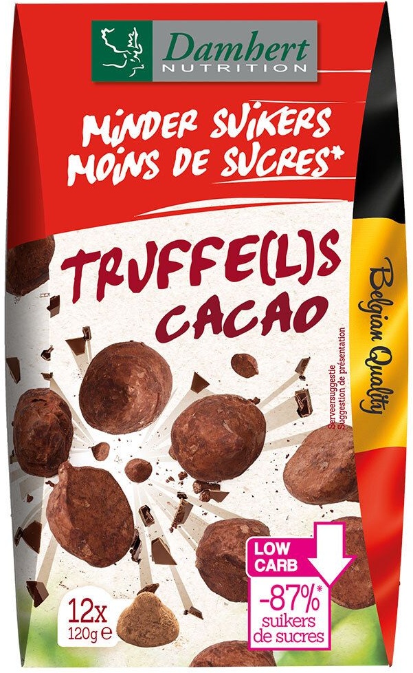 Damhert Moins de Sucres truffes 120 g chocolat