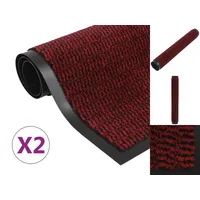 VidaXL Schmutzfangmatten 2 Stk. Rechteckig Getuftet 80x120cm Rot