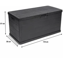Kreher Kissenbox 340 Liter Holz Optik Anthrazit
