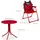 Relaxdays Camping Kindersitzgruppe, mit Schirm Rot,Schwarz