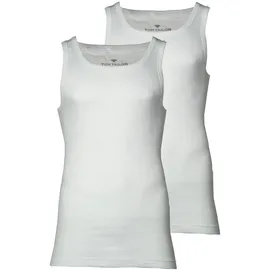 Tom Tailor Herren Tanktop, Vorteilspack - Unterhemd, Garron S, einfarbig Weiß L
