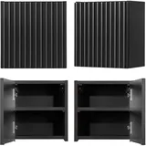 [en.casa] Hängeschrank Skelbolu 30x30x19 cm Schwarz [en.casa]