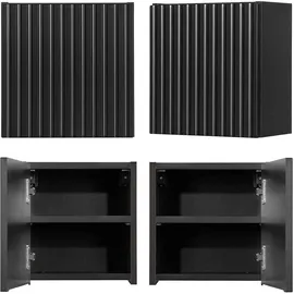 [en.casa] Hängeschrank Skelbolu 30x30x19 cm Schwarz [en.casa]