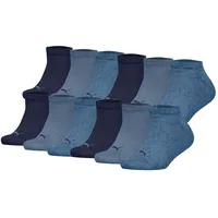 Puma Kinder Sneakersocken, 12er Pack - Plain Sneaker 12P, Logo, einfarbig, Denim blau),