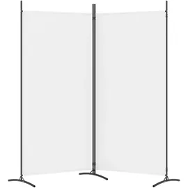vidaXL Paravent Weiß 175x180 cm Stoff