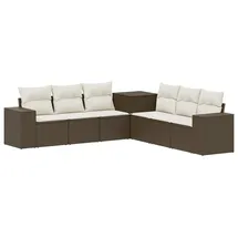 vidaXL Sofa Set 7 pcs Loungesofa braun/weiß