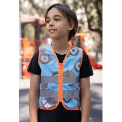 Korntex Kinder Warnweste Action Line Working Heroes - blue - XS (5-7 Jahre)
