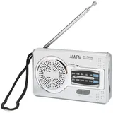 Tragbares AM/FM-Radio, Kleine, Stilvolle Geschenke, Silbergraues Mini-Taschenradio, Miniatur-Duschradios Im Taschenformat