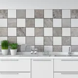 CREARREDA Selbstklebende Fliesen grau 20 Stück 15x15 cm Made in Italy Selbstklebend fliesenaufkleber klebefliesen küche Selbstklebend fliesenaufkleber klebefliesen küche