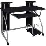 vidaXL Computertisch Schwarz 110x52x88,5 cm Holzwerkstoff