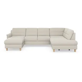 sit&more Wohnlandschaft SIT & MORE "Farö U-Form", beige (creme), B:325cm H:90cm T:187cm, Sofas, Wohnlandschaft, inklusive Federkern, wahlweise mit Bettfunktion und Bettkasten