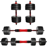 CCLIFE Hanteln Set 2er Kurzhanteln Langhanteln Verstellbar 30kg Hantelset Professionell Dumbbell mit Verbindungsstahlrohr Gewichten
