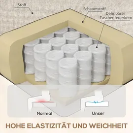 Homcom Relaxsessel Fernsehsessel mit Liegefunktion Polyester 80 x 101 x 94 cm Beige