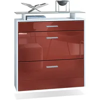 Vladon Schuhschrank, Bordeaux, Holzwerkstoff, 89x96x23 cm, Garderobe, Schuhaufbewahrung, Schuhschränke