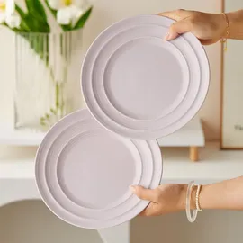 JIWOO Frühstücksteller Ø21 cm lila 4er Set