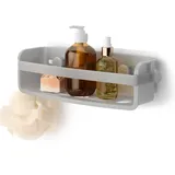 Umbra Flex Duschablage zum Kleben, Rostfreies Duschregal für Shampoo, Conditioner, Duschgel, Seife, Luffaschwamm, ohne Bohren, Rostfrei, Grau