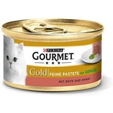 Purina Gourmet Gold Feine Pastete Gemüse Ente Spinat Katzennassfutter 12 x 85 g