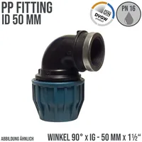 Jason PP-Klemmverbinder 90° Winkel mit IG ø 50 mm