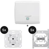 Homematic IP Access Point + Rollladenaktor für Markenschalter 5er-Set + Adapter