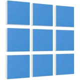 platino24 Akustikpaneele 9 Elemente Colore Quadrat 27,5 x 27,5 cm Lightblue I Schallabsorber aus Basotect G+ mit Akustikfilz I Schalldämmung Wand & Decke I Akustikelemente Wandpaneel