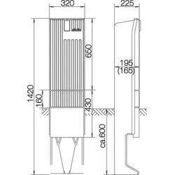 ABN SL142P Anschlusssäule mit Montageplatte 1 Zylinder eingebaut