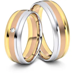 Trauringe Gotha 333er Tricolorgold - 9361