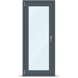 Kunststoff-Alu Balkontür Anthrazit, aluplast, IDEAL TwinSet 4000, 510x1760 mm, 1-teilig drehkipp links, online nach Maß