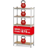 EasyMaxx Schwerlastregal EASYmaxx Silberfarben/Hellbraun