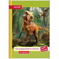 ROTH Hausaufgabenheft T-Rex Welt Klipp & Klar liniert DIN A5 ohne Rand, 96 Blatt, 1 St.