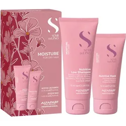 Alfaparf Milano Semi di Lino Moisture Minisize Kit Kosmetik-Reiseset für intensive Hydratisierung