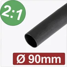 Quadrios 24CA280 Schrumpfschlauch ohne Kleber Schwarz 90 mm 45 mm Schrumpfrate:2:1 Meterware