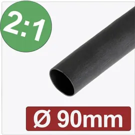Quadrios 24CA280 Schrumpfschlauch ohne Kleber Schwarz 90 mm 45 mm Schrumpfrate:2:1 Meterware