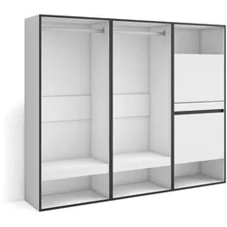 SKRAUT HOME Offener Kleiderschrank, Kleiderbügel mit Einlegeböden, 180x35x145 cm, Schlafzimmer, Kleidung, Schuhe, Moderner Stil, Weiß - 438_4