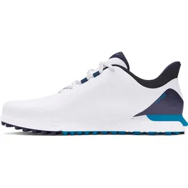 Under Armour Herren Drive Fade Spikeless Golfschuh, (101) White/Capri/Midnight Navy, 46 EU - 46 EU